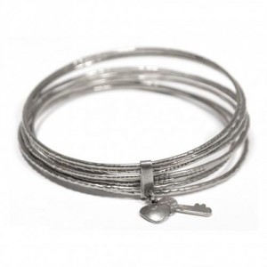 Bracelet rigid Argenté Argenté / Rhodium Clé / Cadenas en Metal pour Enfant